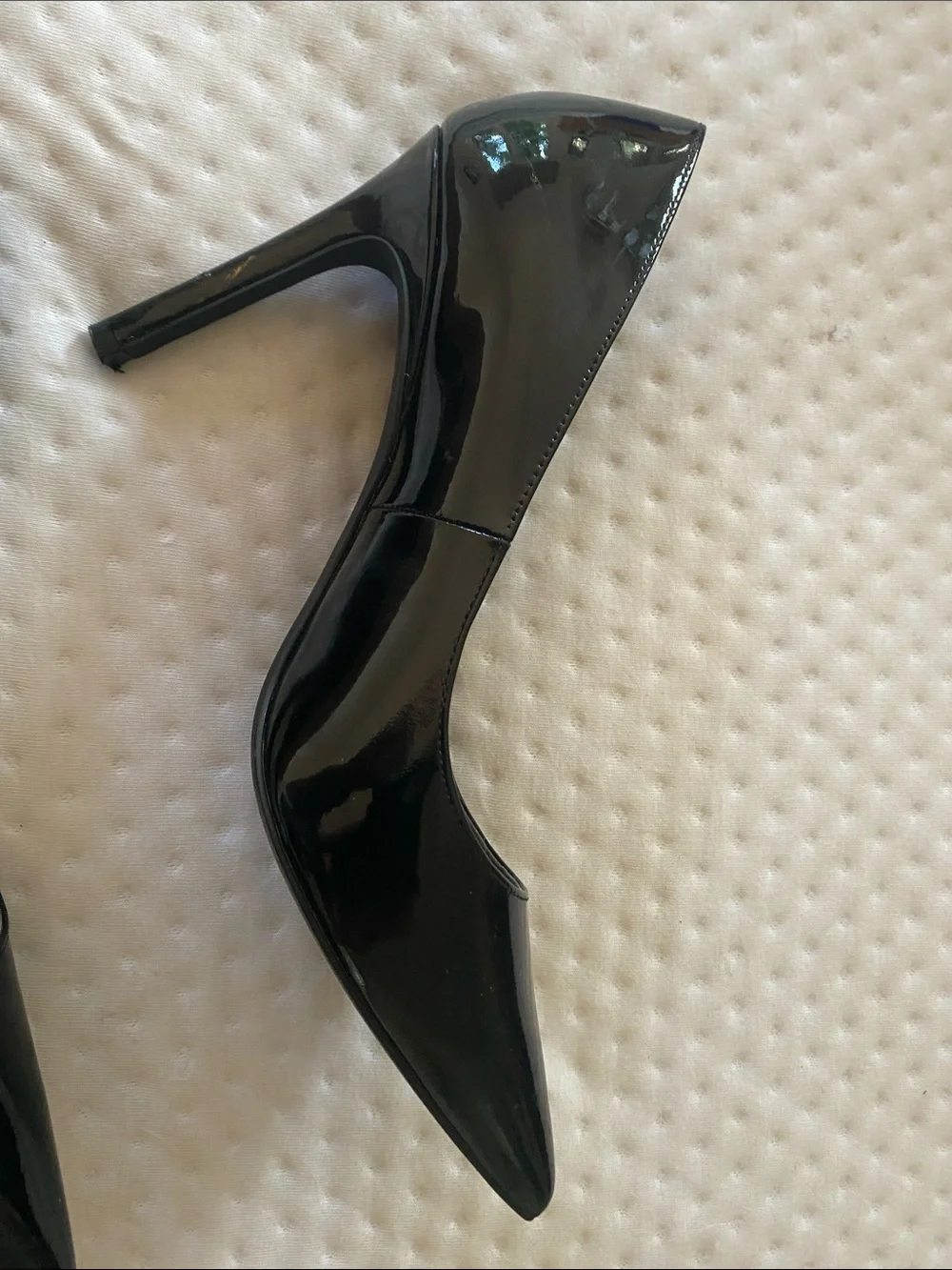 Stuart Weitzman Black Patent Pointed-Toe Pumps